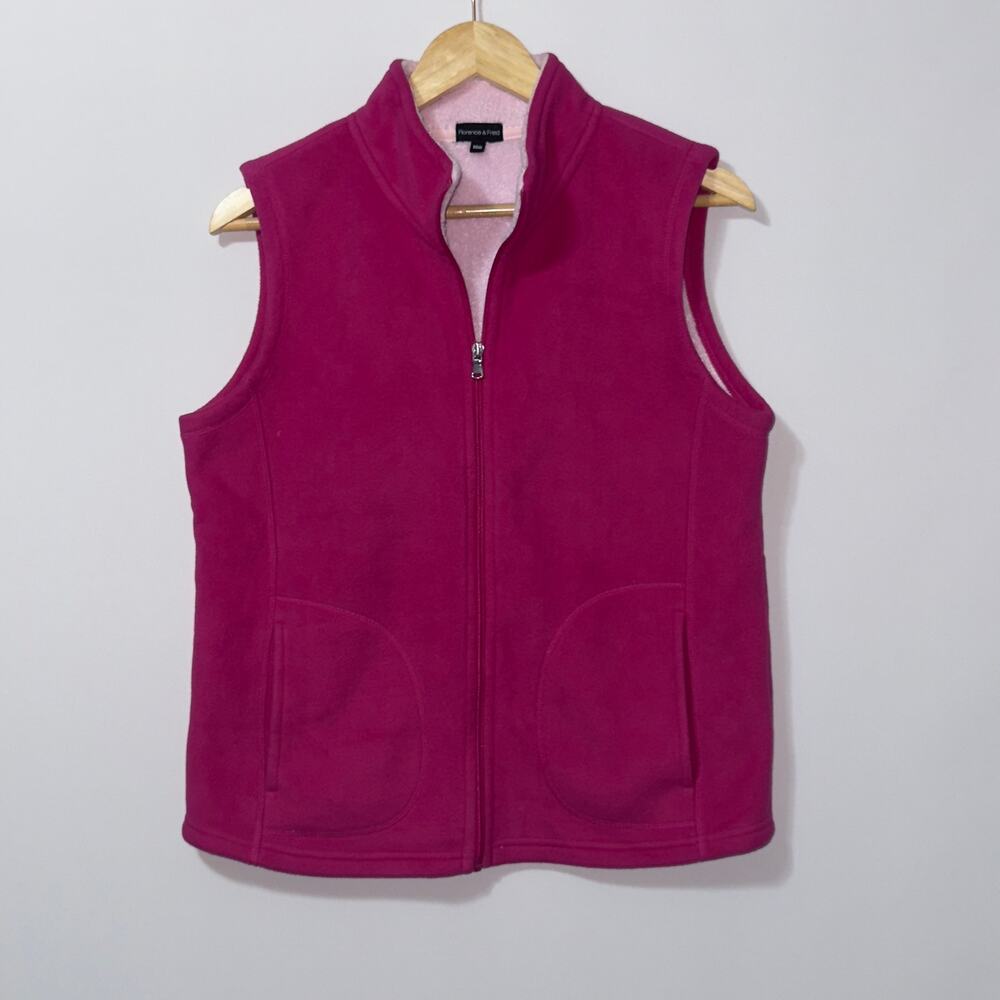 Florence & Fred Pink Fleece Zip-Up Vest women’s Size 8